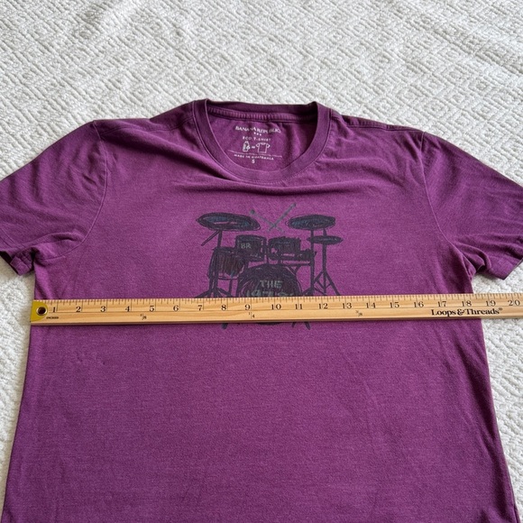 Banana Republic Dark Purple Drum Graphic Tee Sz S - Picture 4 of 7